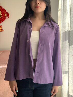 Vintage Purple Faux-Suede Blazer